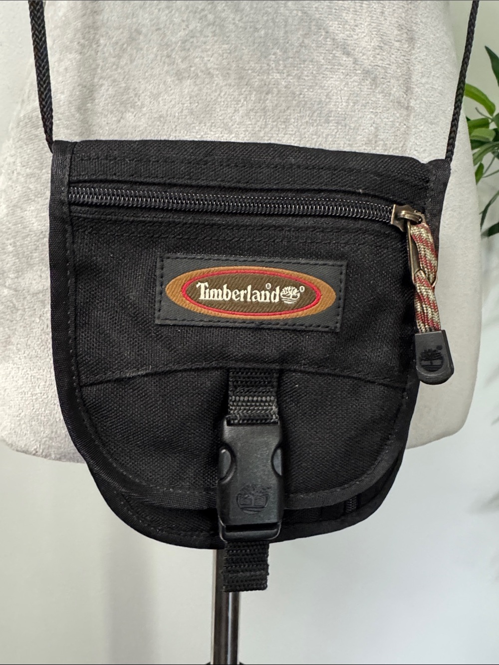 Timberland vintage Black and Brown Compact Crossbody Bag EUC